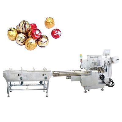 15-32 mm Dimensione del prodotto Macchina di confezionamento a sfera di wafer di cioccolato automatico completo